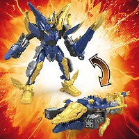 Power Rangers Dino Fury Mosa Razor Zord, Zord robot dinosaure avec système d'assemblage Zord Link