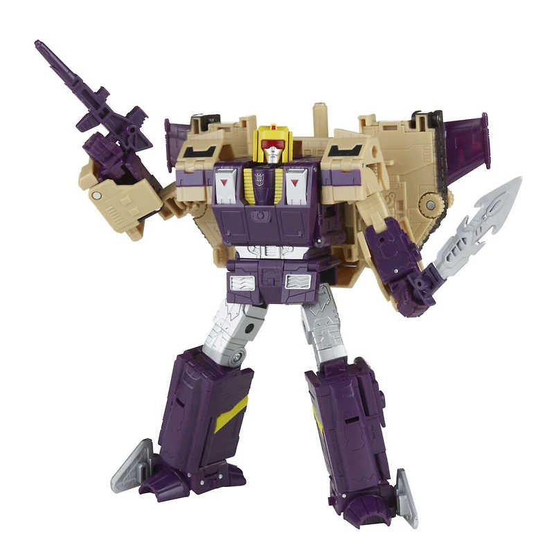Transformers Generations Legacy Series, figurine Blitzwing classe Leader à triple conversion, 17,5 cm