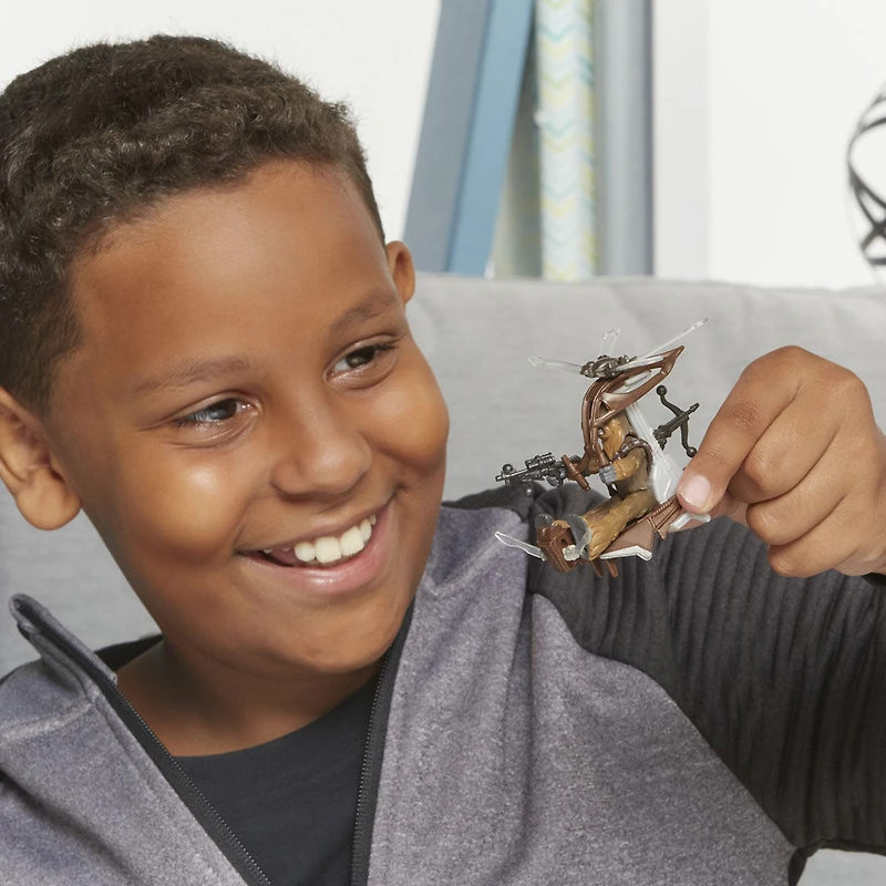 Star Wars Mission Fleet, Chewbacca Beachfront Barrage, classe équipement, figurine de 6 cm avec véhicule