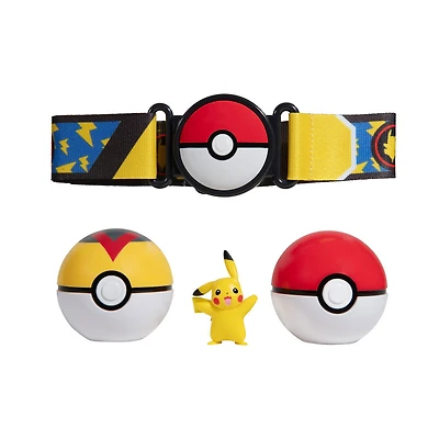 Pokémon - Ensemble de ceinture Clip 'N Go - Pikachu + Poké Ball et Luxe Ball (Luxury Ball)