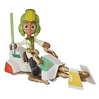 Star Wars Young Jedi Adventures Kai Brightstar Figure & Speeder Bike, Star Wars Toys, Preschool Toys 4 Inch