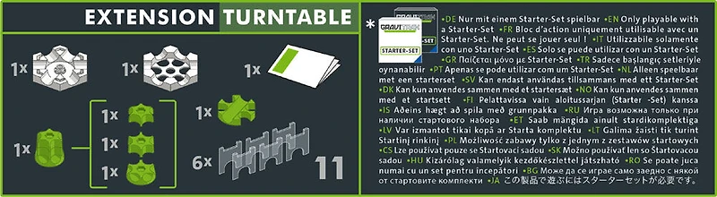 Extension de plateau tournant pour système de piste de marbre interactif GraviTrax PRO