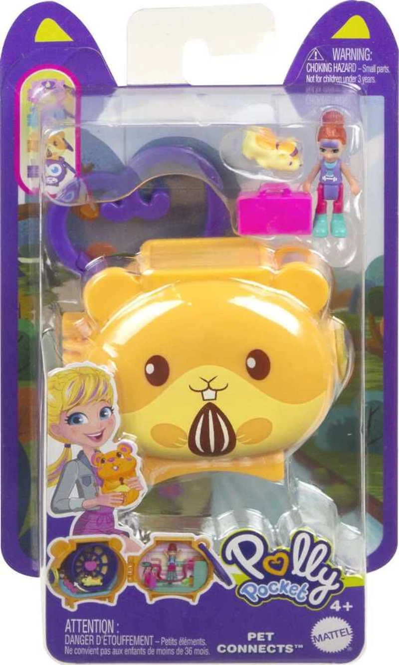 Polly Pocket Coffret Thème Animal avec des activités amusantes, et 1 poupée, 1 figurine d'animal et 1 accessoire