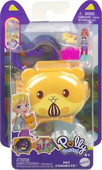 Polly Pocket Coffret Thème Animal avec des activités amusantes, et 1 poupée, 1 figurine d'animal et 1 accessoire