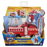 PAW Patrol, Camion de pompier transformable de luxe du film avec figurine Marcus articulée à collectionner