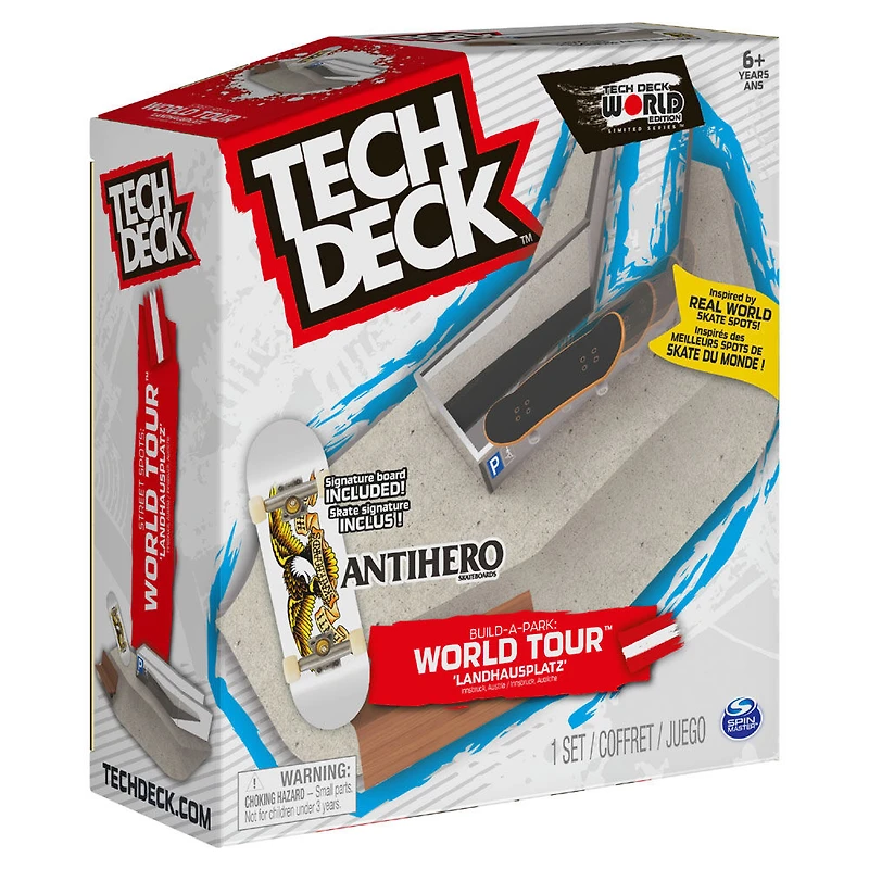 Tech Deck, Build-A-Park World Tour, Landhausplatz (Autriche), Coffret rampe avec fingerboard Signature - Édition anglaise
