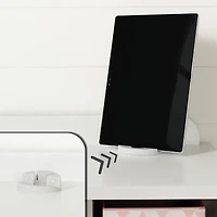 Vito Meuble coiffeuse avec tiroir- Blanc solide et rose