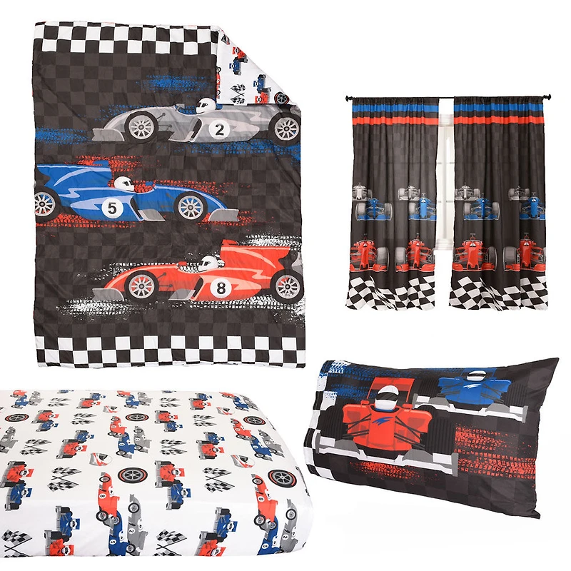 Race Car 5 Piece Toddler Bedding Set