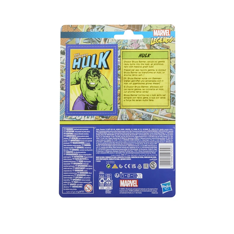 Marvel Legends Series Retro 375 Collection, figurine articulée de collection Hulk de 9,5 cm