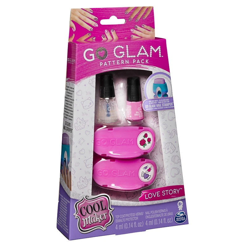 Cool Maker, recharge de coffret de motifs Love Story GO GLAM, décorez 50 ongles avec la machine GO GLAM Nail Stamper