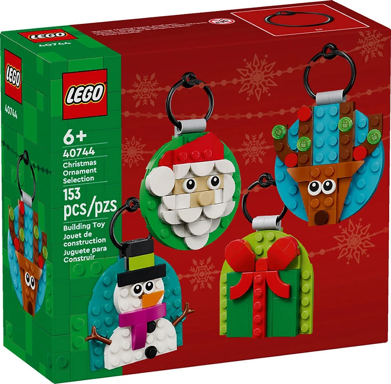 LEGO Sélection d'ornements de Noël Décorations suspendues avec cadeau, bonhomme de neige, renne et père Noël 40744