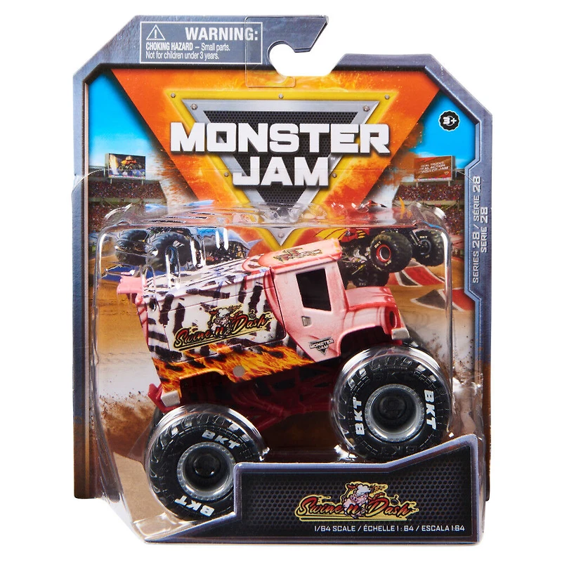 Monster Jam, Monster truck Swine n Dash officiel, véhicule en métal moulé, échelle 1:64, Jouets pour garçons à partir de 3 ans