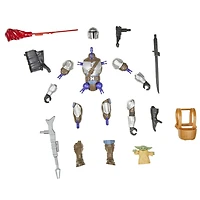 MixMashers Star Wars, figurine deluxe personnalisable Mandalorien avec Grogu à mélanger et combiner avec accessoires