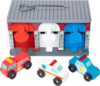 Melissa and Doug - Keys and Cars Wooden Rescue Garage