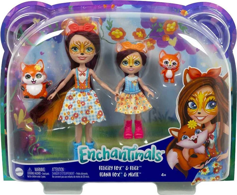 Enchantimals-Soeurs Felicity et Feana Renard et 2 figurines animales - Notre exclusivité