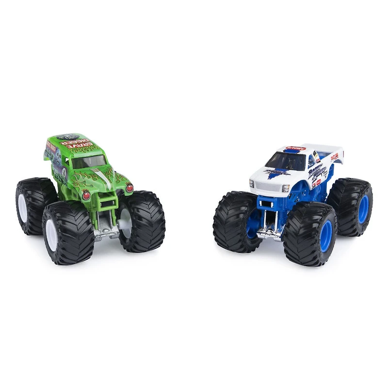 Monster Jam, Monster trucks officiels en métal moulé Grave Digger Vs. Razin Kane Die-Cast, échelle 1:64