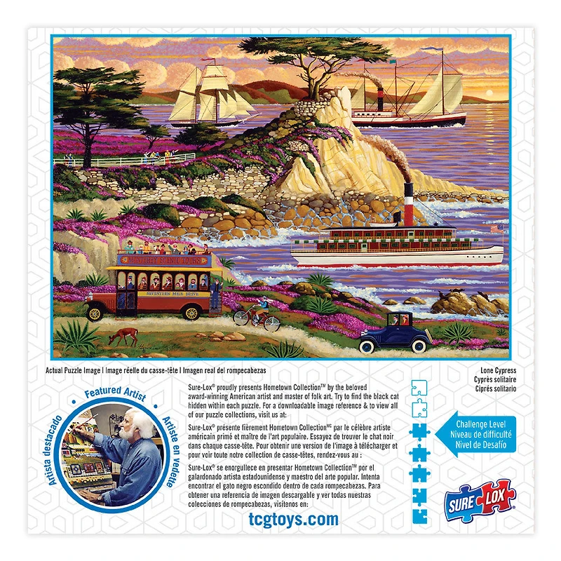 Sure-Lox Puzzles | Hometown Collection | Lone Cypress Par Heronim | Casse-Tête De 1000 Morceaux