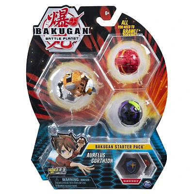 Bakugan, Starter Pack 3 personnages, Aurelus Gorthion, Créatures transformables à collectionner