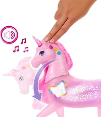 Barbie Sparkle Lights Toy Unicorn with 20 Interactive Combos of Lights, Sounds & Music