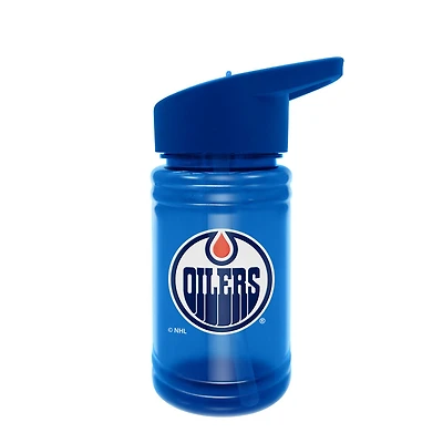 Bouteille d'eau bleu 16 onces bouchon paille pour enfants evec poignée LNH Edmonton Oilers