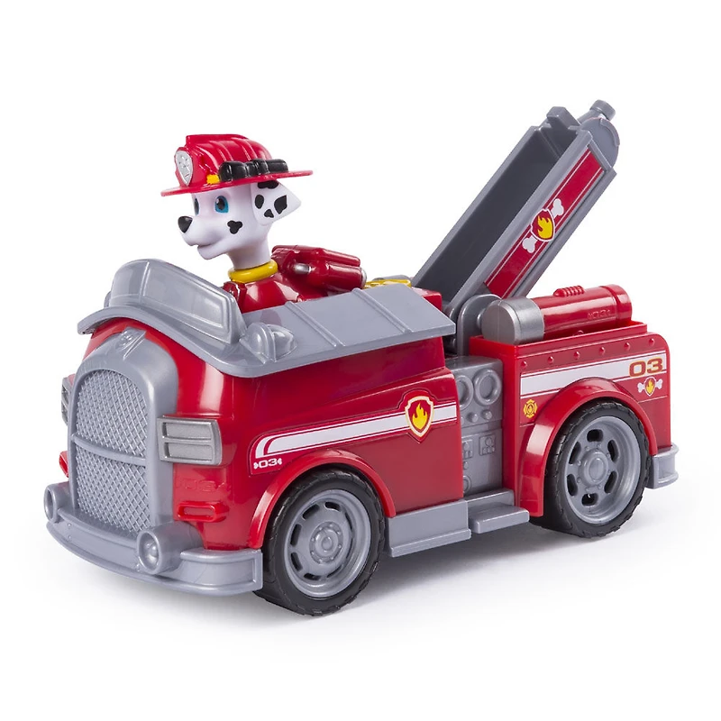 PAW Patrol - Camion de pompier transformable de Marcus avec canons à eau déployables