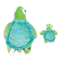 NightBuddies and BabyBuddies Set of 15" and 5" Plush Turtle Green Light-Up Eyes