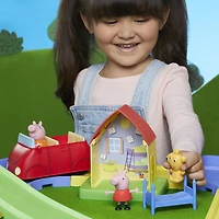 Peppa Pig Le circuit en ville de Peppa avec piste ajustable, inclut véhicule et 1 figurine (version anglaise)