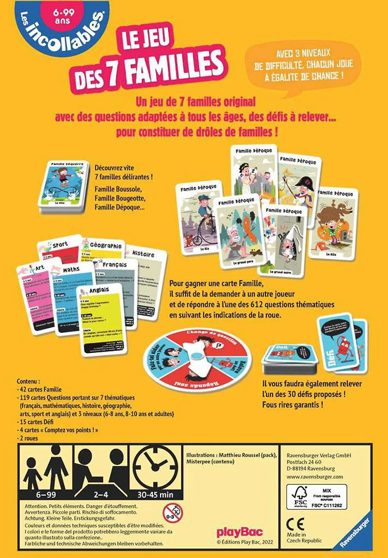 Ravensburger: The Game Of The 7 Families of the Incollables - French Edition