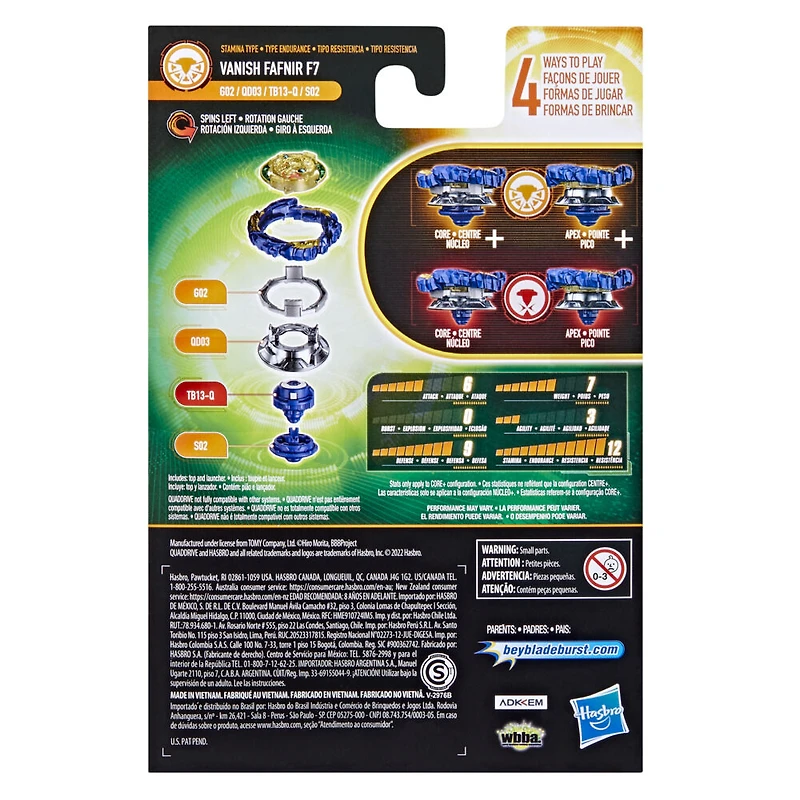 Beyblade Burst QuadDrive, Starter Pack avec toupie Vanish Fafnir F7
