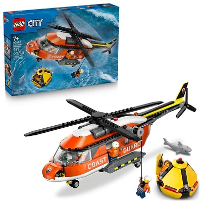 LEGO City Coast Guard Helicopter Building Toy for Kids, Boys & Girls, Ages 7+ - 60503