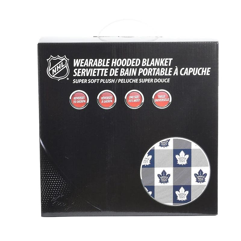 Couverture portable surdimensionnée à capuchon en sherpa des Maple Leafs de Toronto de la LNH taille unique