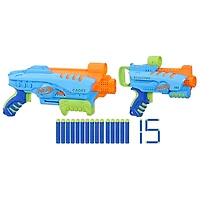 Nerf Elite Junior Ultimate Starter Set, 2 blasters faciles à utiliser, 15 fléchettes Nerf Elite
