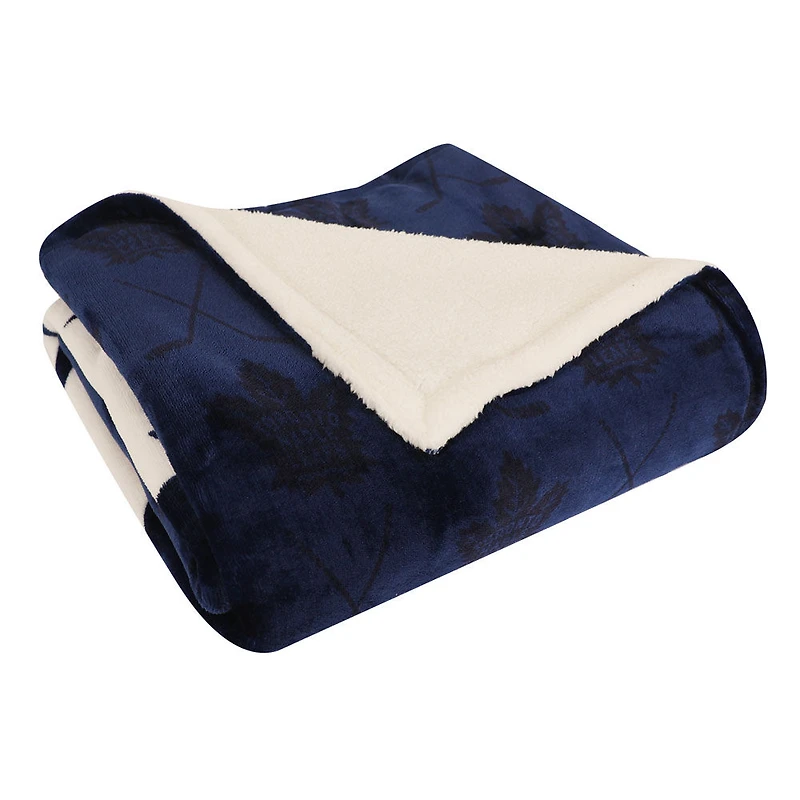 Couverture en polaire Sherpa à motif sportif des Maple Leafs de Toronto de la LNH(50 x 60)