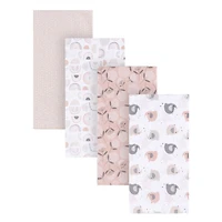 Gerber Childrenswear - 4 pack Flannel Receiving Blanket