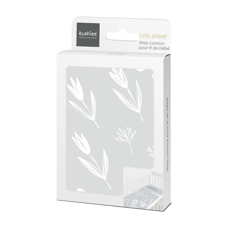 Percale Dream Crib Sheet Bunny Grey