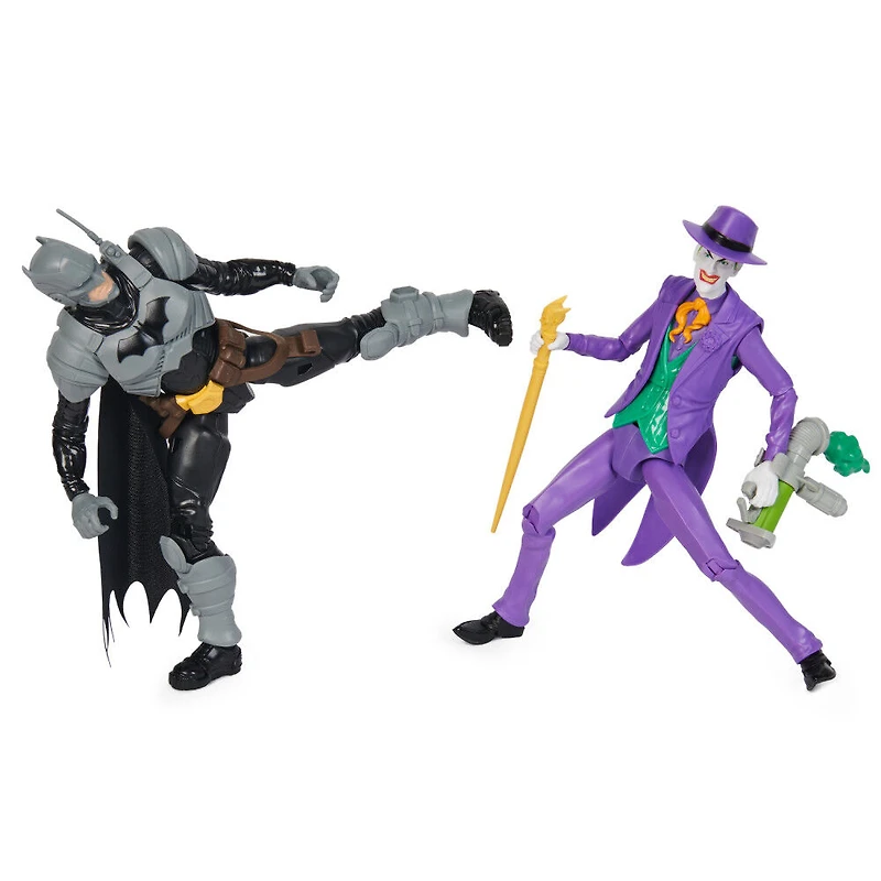 DC Comics, Batman Adventures, Batman vs The Joker, Coffret de 2 figurines articulées, 12 accessoires d'armure, jouet de super-héros de 30 cm