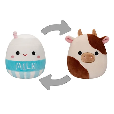 Squishmallows 5" Flip-A-Mallows - Ronnie/Melly - Vache brune/carton de lait