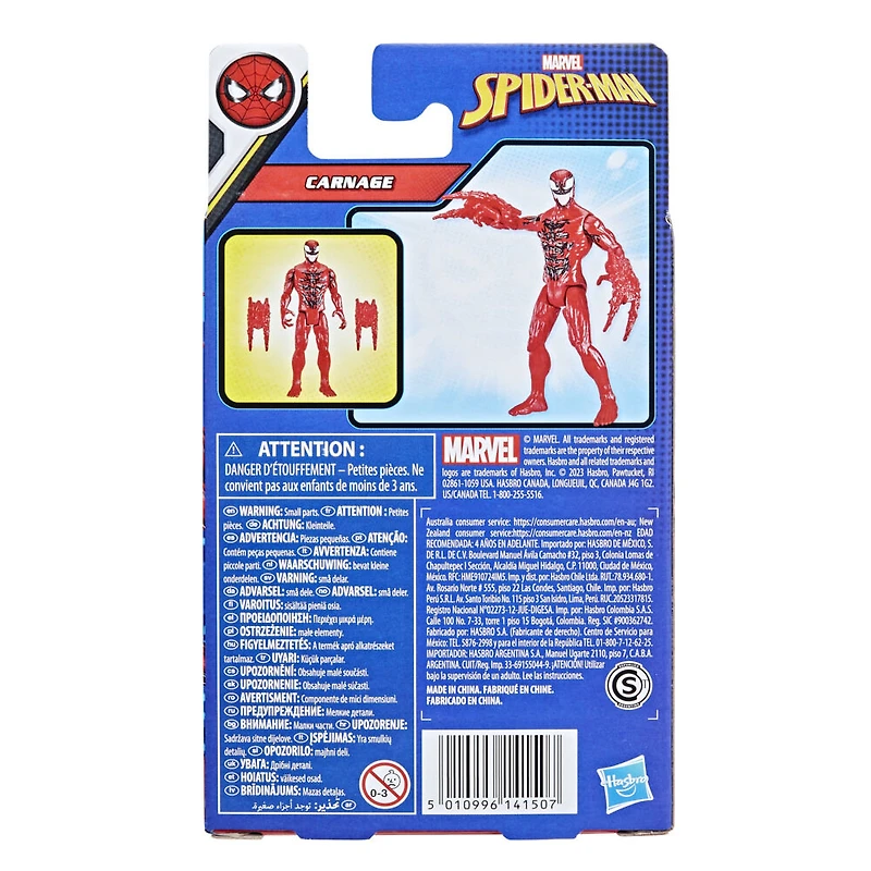 Marvel Spider-Man Epic Hero Series, figurine articulée Carnage de 10 cm avec accessoire