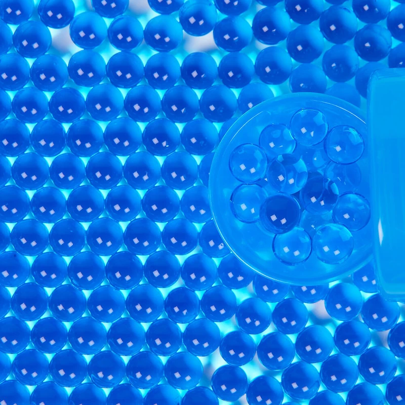 Orbeez Tubes, 400 billes Orbeez gonflées bleu vif, cuillère et boîte de transport, jouets sensoriels
