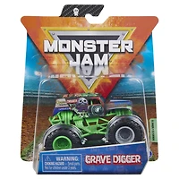 Monster Jam, Monster truck Grave Digger officiel, véhicule en métal moulé, série Wreckless Trucks, échelle 1:64