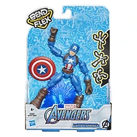 Marvel Avengers Bend And Flex Action Figure Toy, 6-Inch Flexible Captain America Figure