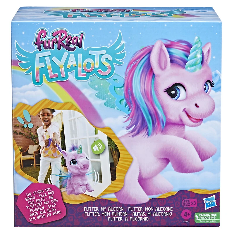furReal Flyalots Flitter My Alicorn Plush Interactive Toy, Unicorn Toys, Animatronic Pet