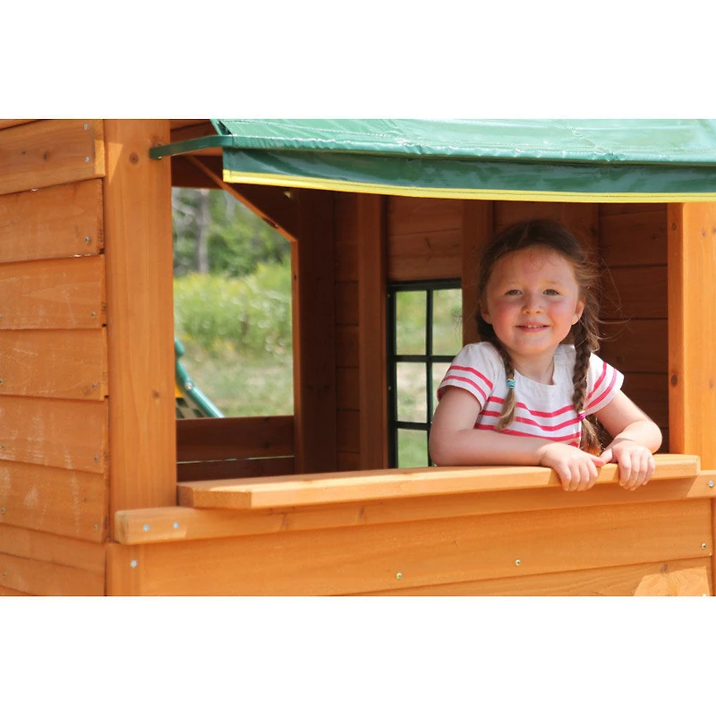 KidKraft Ridgeview Deluxe Clubhouse Wooden Swing Set - R Exclusive