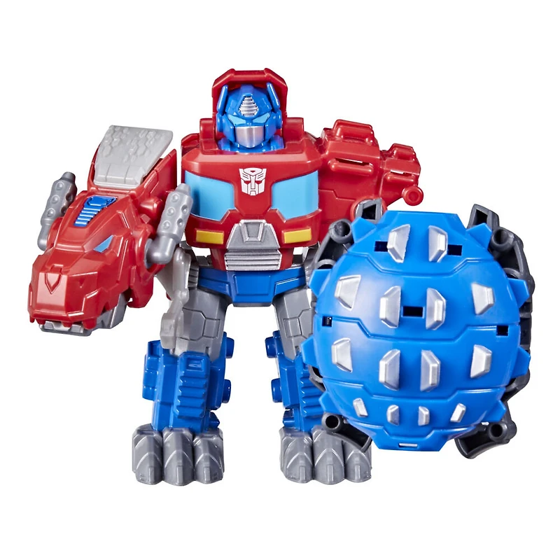 Transformers Dinobot Adventures, jouets convertibles Défenseurs Dinobots Optimus Prime de 11 cm et Scale le robot bouclier, dès 3 ans
