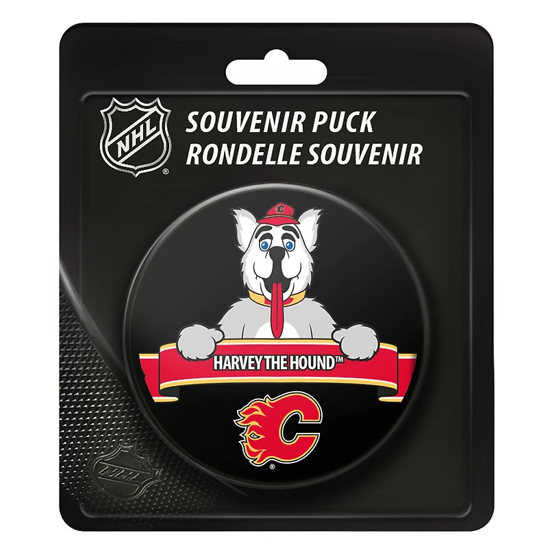 Rondelle avec logo de la mascotte Harvey LNH Flames de Calgary