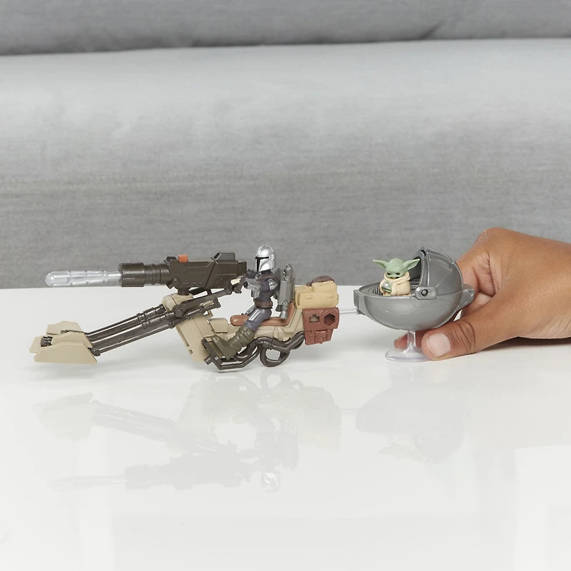 Star Wars Mission Fleet Expedition Class The Mandalorian The Child Battle for the Bounty, figurine de 6 cm et véhicule