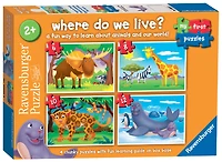 Ravensburger Mes Premiers Puzzles, Où Vivons-Nous? (Casse-têtes de 6, 8, 10 et 12 pièces) - Édition anglaise