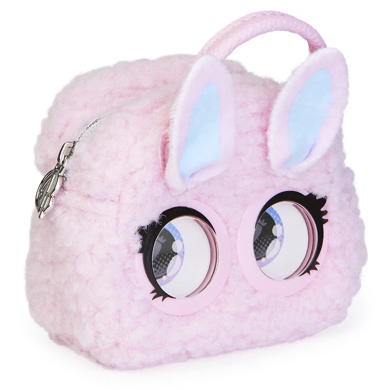 Purse Pets Micros, Fuzzy Bunny BB Stylish Small Purse with Eye Roll Feature