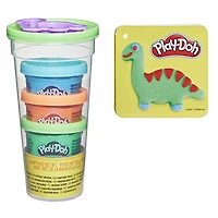 Play-Doh Tampons et couleurs transportables, pack Dinosaure avec 3 couleurs et rangement  - Notre exclusivité