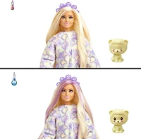 Barbie Cutie Reveal Doll and Accessories, Cozy Cute Tees Lion, "Hope" Tee, Purple-Streaked Blonde Hair, Brown Eyes